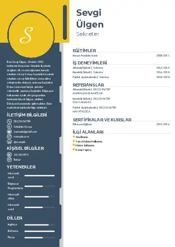 Sekreter CV Örnekleri cv indir